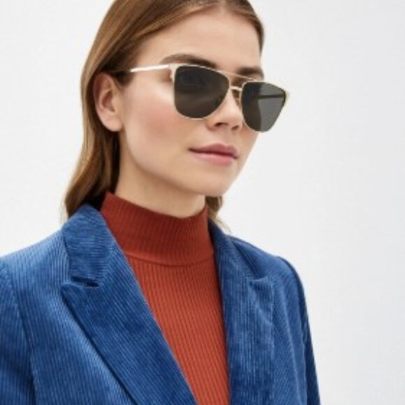 Saint Laurent SL280 002 Sunglasses Black Aviator Frame, Silver Mirror Lenses - Picture 2 of 10